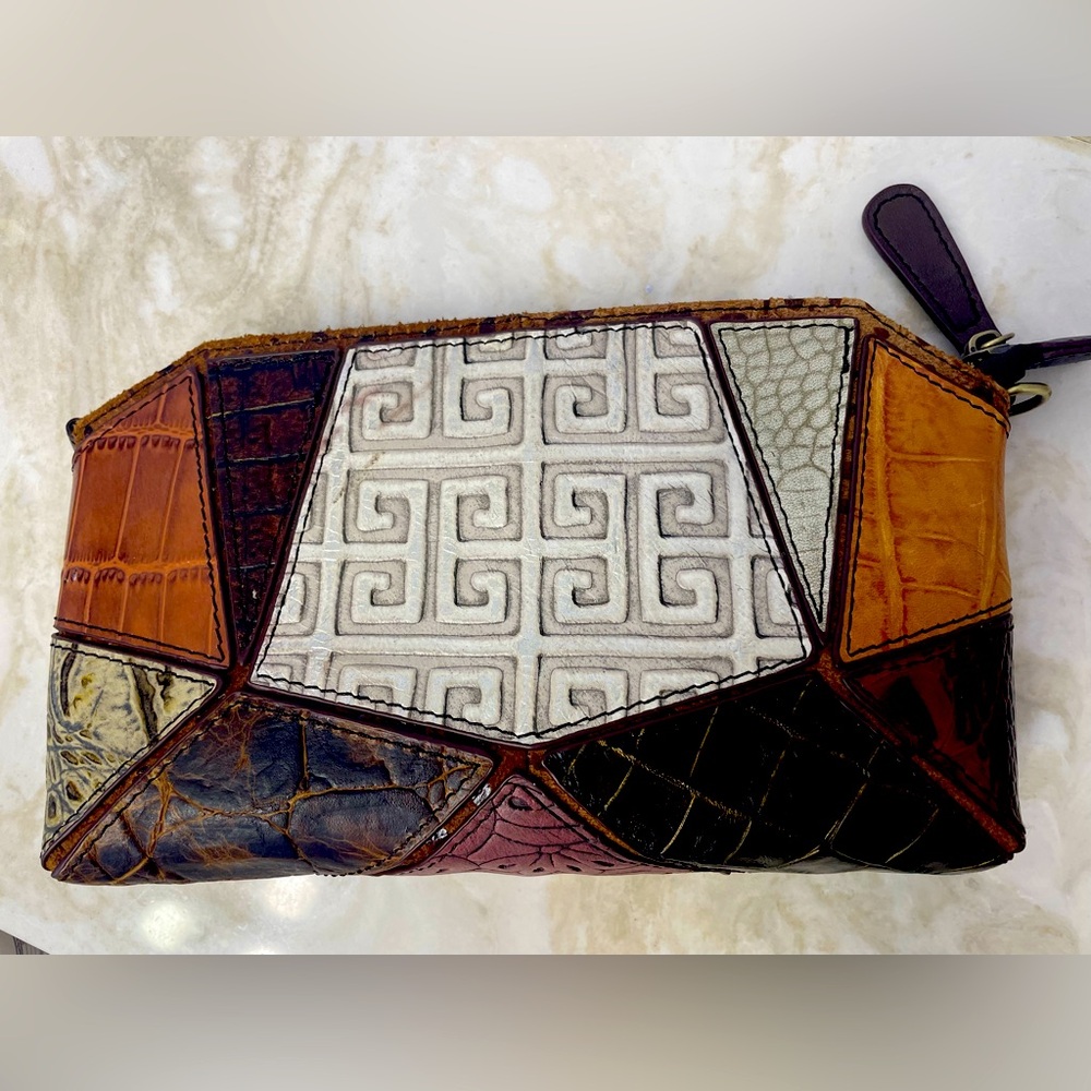 Patchwork Leather Clutch